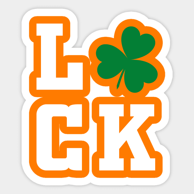 Luck Shamrock white saint patricks day typography Sticker by gastaocared